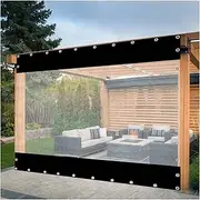 Heavy Duty Waterproof PVC Pergola Curtain for Outdoor Gazebo Customizable Panels Black 4x1.5m