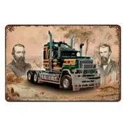 3x Mack Mac Truck Burke & Wills Tin Metal Sign Rustic Look Vintage Man Cave