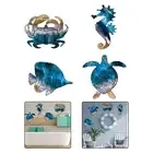 Metal Art Decor featuring Marine Animals Turtle Crab Seahorse for Wall