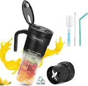 Portable Blender, VKYOZVA Personal Size Blender for Smoothies and Shakes, 16 Oz Mini Blender Cup, USB-C Rechargeable Blender with Handle, On The Go Blender for Travel, Gym, Office, Large