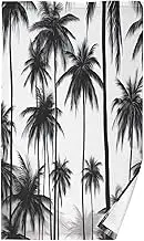 RPLIFE Black and White Palm Trees on a White Cotton Hand Towels for Bathroom, 28x16 Inches Soft Absorbent Hand Towels with Loop