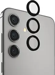 Pelican Samsung Galaxy S24 Plus Camera Lens Protector with Aluminum Rings - 9H Tempered Glass - Durable Anti-Scratch, Anti-Shatter, HD View with Night Shoot and Case Friendly, Easy to Install - Black