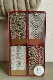 Lady Jayne Animal Snake Print Christmas Gift Tags Punch Studio 16 Count NEW