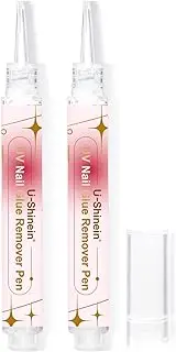 Nail Glue Remover, 2Pcs UV Nail Glue Gel Remover Pen for Press On Nails, Click & Easy Remove Solid Nail Glue Gel Press on Nail Remover Pen, Not for Gel Base Coat or Quick Drying Glue