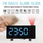 Digital Alarm Clock 180° Projection On Ceiling Wall USB Powered Alarm Clock