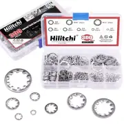 300 Pcs 8 Size 304 Stainless Steel Internal Tooth Star Lock Washers Assortment