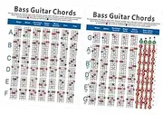 QUMIIRITY Beginner's Guide to Bass Guitar: 4 String Bass Chord Chart Major Minor and Other Chord