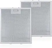 2 PCS Cooker Hood Filter 320 x 260 mm, Universal Metal Grease Filter Aluminum Range Hood Grease Filters Kitchen Extractor Fan Vent Cover Mesh Hood Vent Filter