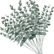 20pcs Faux Eucalyptus Stems Flowers Short Artificial Eucalyptus Greenery Stem...