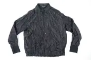 NEIL BARRETT ITALY PIN STRIPED BLACK SMALL STRAIGHT SHEER BUTTON FRONT SHIRT NWT