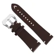 26mm CT Scuderia Fine Leather Quick Release Brown Watch Band Strap Steel Buckle