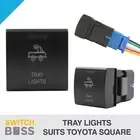 TRAY LIGHTS Blue LED Push Switch Suit Toyota Square Landcruiser Prado 22mm 12v