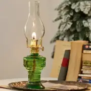 Rustic Oil Lamp Lantern Vintage Glass Kerosene Chamber Home Decor Oil Lighting