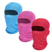 Nevenka 3Pcs Balaclava Face Mask UV Protector Motorcycle Ski Scarf for Men Women-D