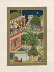 Religious Art Painting Of Radha Krishna Fine Art On Silk Cloth 9x12 Inches