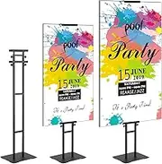 VEVOR Poster Stand, Height Adjustable up to 75 Inches, Double Sided Heavy Duty Base Sign Holder, Floor Standing Sign Holder, Banner Stand with Shock Absorbing Base for Presentation, for Blackboard