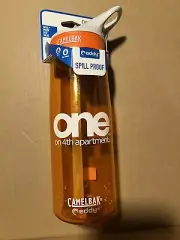 New Camelbak 750mL (0.75L) Eddy Plastic Water Bottle Orange Grey Top