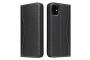 For iPhone 11 Case Black Fierre Shann Genuine Cowhide Leather Wallet Flip Cover