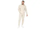 Crosshatch Mens Emmon Hoodie And Joggers Set (Stone) (L)