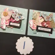 Two butterfly clusters Junk Journals Cards Handmade Book page Envelope Ephemera
