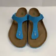 Birkenstock New w/ Box Gizeh Rivet Logo Sky Blue Textile Vegan Nar Select Size