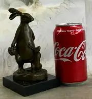 Genuine Bronze Rabbit w Baby Bronze Sculpture Statue Xmas Day Special Figure Art