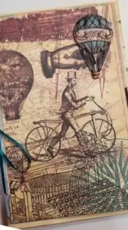 Junk Journal Blank Booklet "STEAMPUNK LIFE" Victorian, LG 8.5"x5.5" 40pgs