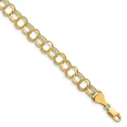 8 Inch 14K Triple Link Charm Bracelet