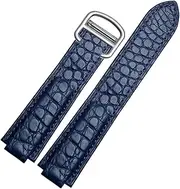 [AEHON] American Crocodile Leather Watch Strap Suitable For Cartier Blue Balloon Convex Leather Strap 18 20mm Men And Women Black