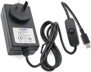 Pi 5B Power Supply 5.1V 5A 25W USB-C Type-C On/Off Switch | USB-C Pi 5 Charger f
