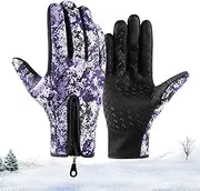 [Generic] Phone Touch Winter Mittens | 1 Pair Cycling Warm Mitts with Touch Control - Cold Weather Clothing Waterproof Mitts Non-Slip Sport Wear for Driving, Working
