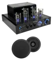 Rockville BluTube Tube Amplifier/Home Receiver+(2) 5.25" Black Ceiling Speakers