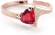 [Galaxy Gold GG] Galaxy Gold 1 Carat 14K Solid Rose Gold Solitaire Heart-Shaped Natural Ruby Ring