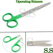 1 Green Operating Scissors 5.5 Straight Sharp Blunt Surgical Instrument