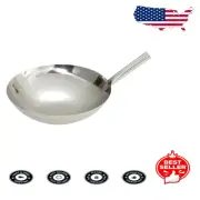 Versatile 16-Inch Wok in Stainless Steel - Dishwasher Safe for Busy Chefs
