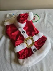 NWT Merry & Bright Collection Santa Clauses W/Hat Dog/Cat/Pet Costume Small