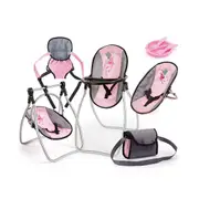Bayer Vario 9 in 1 High Chair/Plastic Tableware/Bag Doll Accessories Play Set