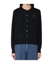 cotton-blended cardigan L black