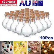 10Pcs Mini Glass Bottle with Cork Stoppers Small Drifting Bottles DIY Craft Gift