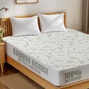 Waterproof Cooling Mattress Protector King Size, 200 GSM Viscose Made from Ba...
