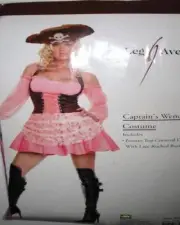 SS4U Pink & Brown Pirate Wench Corset Dress Costume Set S/M