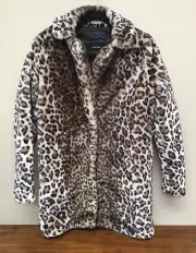 NEW Vero Moda Leopard Animal Print Faux Fur Jacket Coat Women's Size XS X-Small