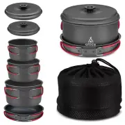 Alocs Camping Cookware, Aluminum Camp Kitchen Camping Cooking Set, Non-Stick Cam