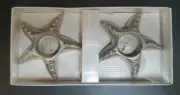 4" Starfish Tea Light Candle Holder Metal Silver Set of 2 Nantucket New