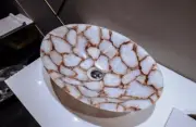 Quartz Basin-Vessel Bathroom Kitchen, Sink Table Mounted Luxury Stone White Quar