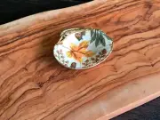 Autumn Decoupage Clam Shell Ring Dish - Oak Leaf, Pine Cone, Earthtone & Gold