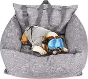Yitesen Pet Car Seat Deluxe Travel Bed Dog Booster Car Seat Premium Quality with Clip-on Safety Leash, 2 in 1 Car Seat Cover for Pets with Nonslip, Dog Bed Lounge | Suitable for Small Pets