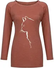 [N\P] NP Women Clothes Spring Summer Casual Women's Shirt Print Long Sleeve Brown