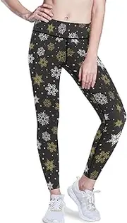 [GuoChe] High Waist Yoga Pants for Women Tummy Control Merry Christmas Snowflakes Outfits Women Leggings Tummy Control