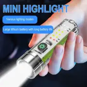 LED Flashlight Zoomable Camping Hiking Torch USB Rechargeable COB Work Lamp S N